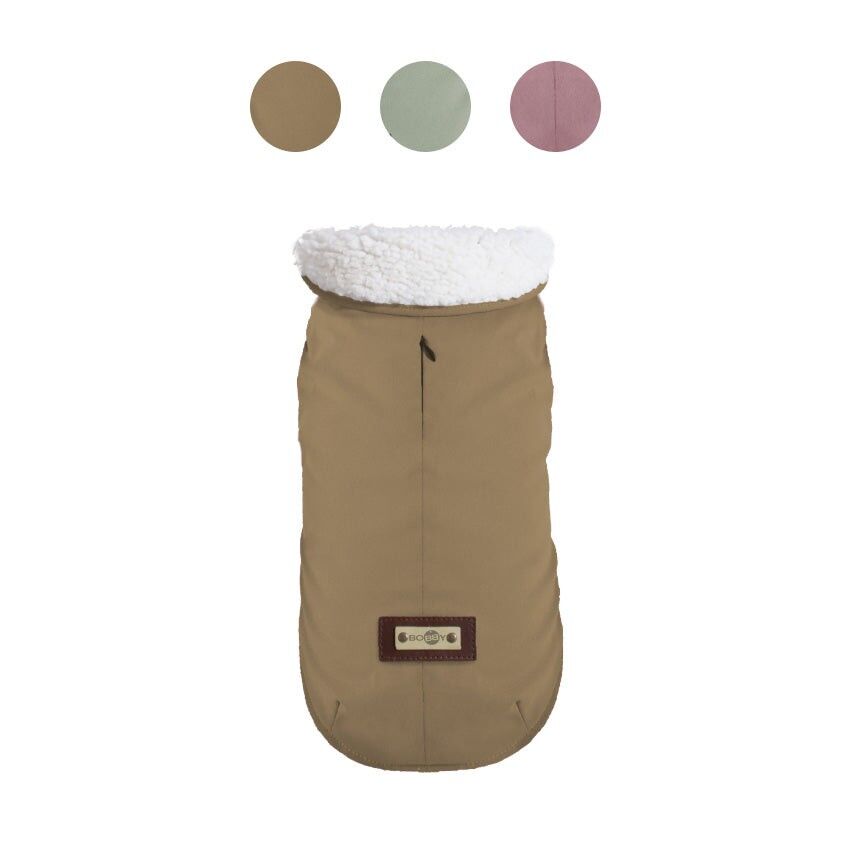 Hundeparka mit Sherpa-Futter und Druckknöpfen