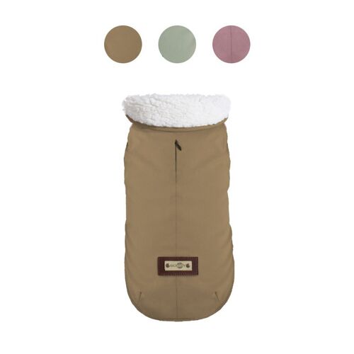 Manteau parka per cani con fodera in sherpa e bottoni a pressione