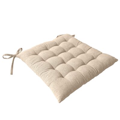 Quilted chair cushion, square, 38 x 38 cm, Sand Beige, Heather Look, DUNE Collection