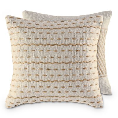 Coussin de canapé 40x40cm lot de 2 coussins décoratifs coton et Jute naturelle