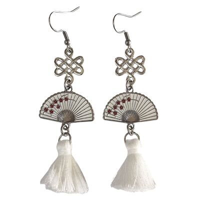 Boucles d'Oreilles Éventail Fleur de Cerisier