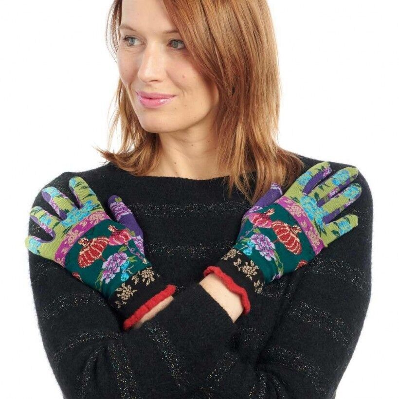 Guanti realizzati in Francia - taglia unica - tema Chinoiserie