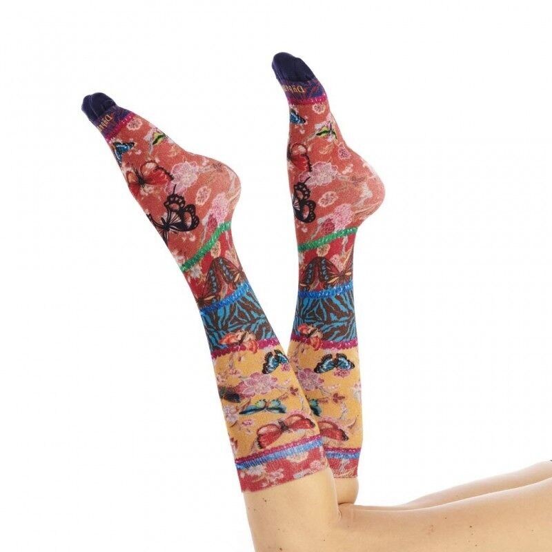 Gambaletto con stampa bucolica di bambù