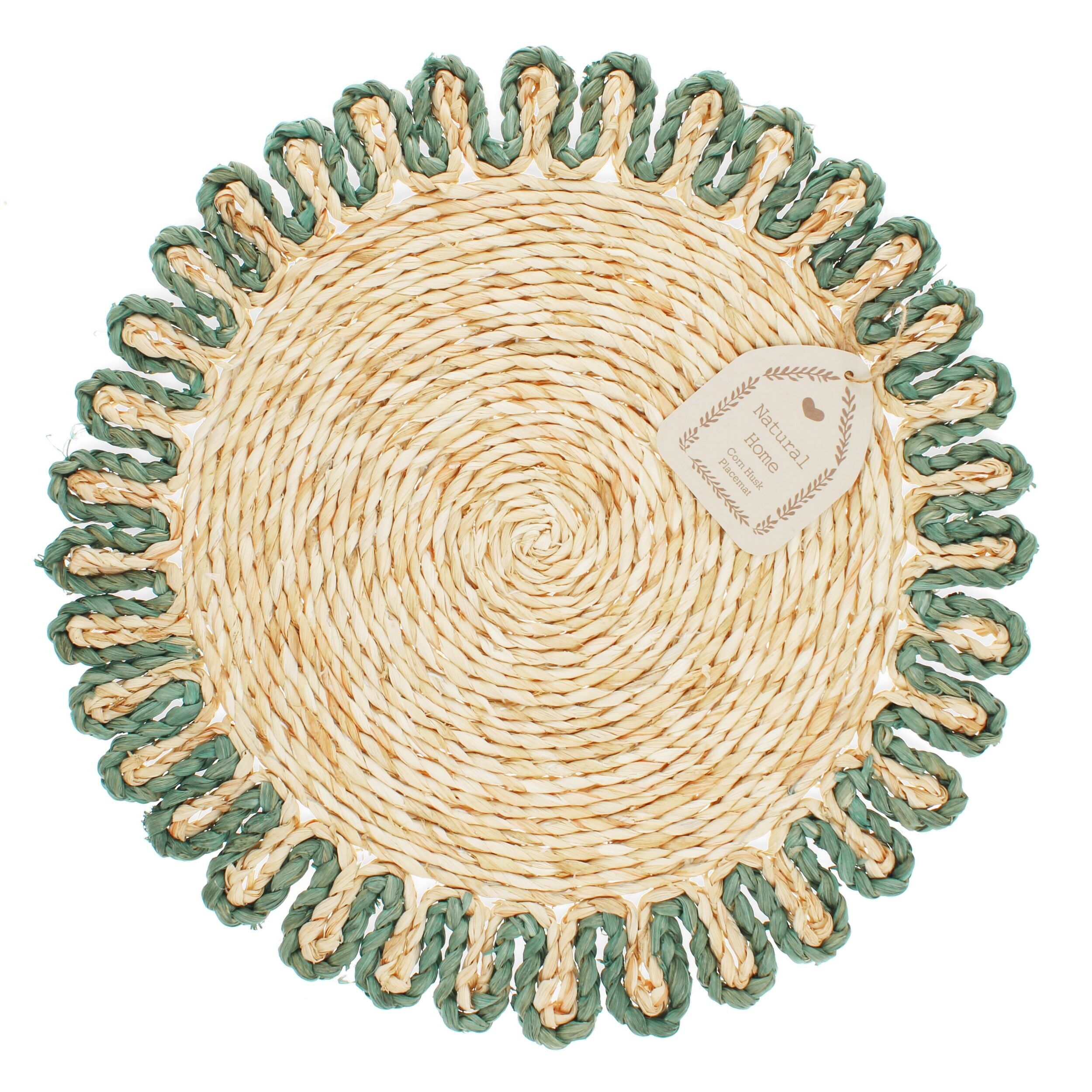 Tischset aus Maisblättern - Blau