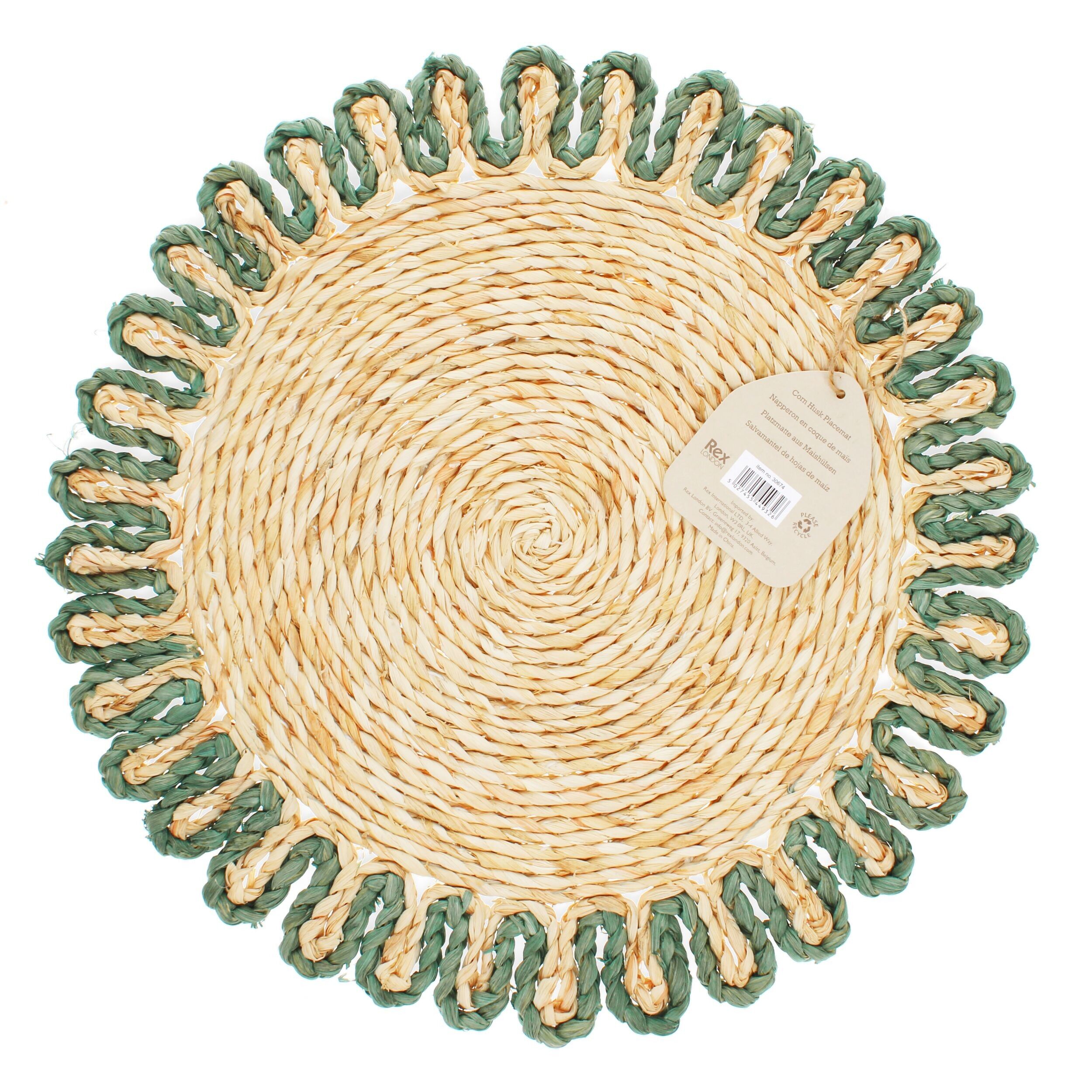 Tischset aus Maisblättern - Blau