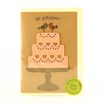 Carte de voeux - gâteau de mariage 2