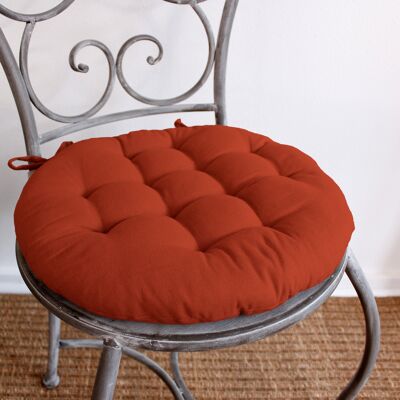 Frittella trapuntata rotonda, Terracotta, 38 cm, 100% cotone, Collezione PANAMA