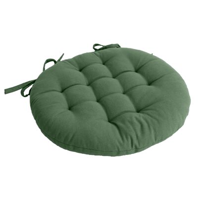 Pancake trapuntato rotondo, Verde Argilla, 38 cm, 100% cotone, Collezione PANAMA