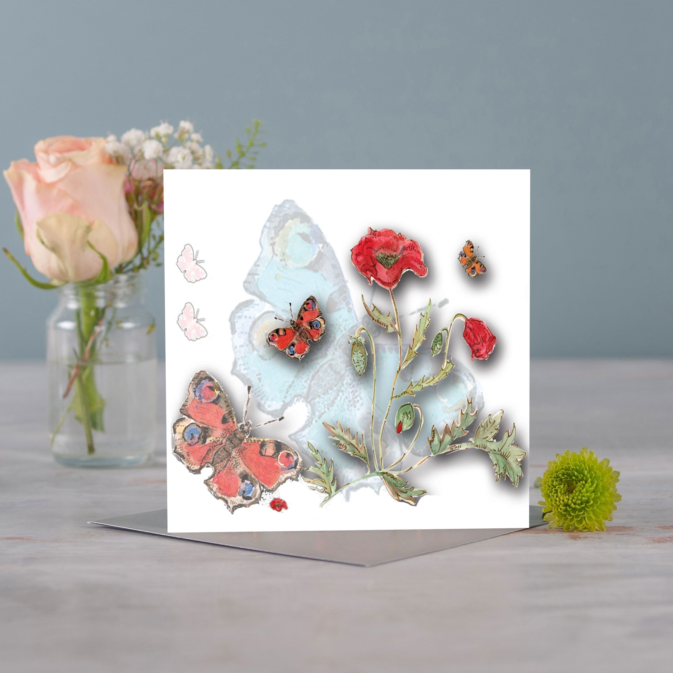 Coquelicots en poudre Carte de vœux