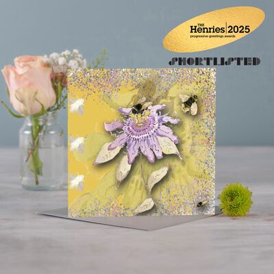 Fleur de la passion en poudre Carte de vœux