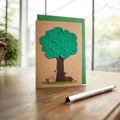 Greeting card - relaxed animals