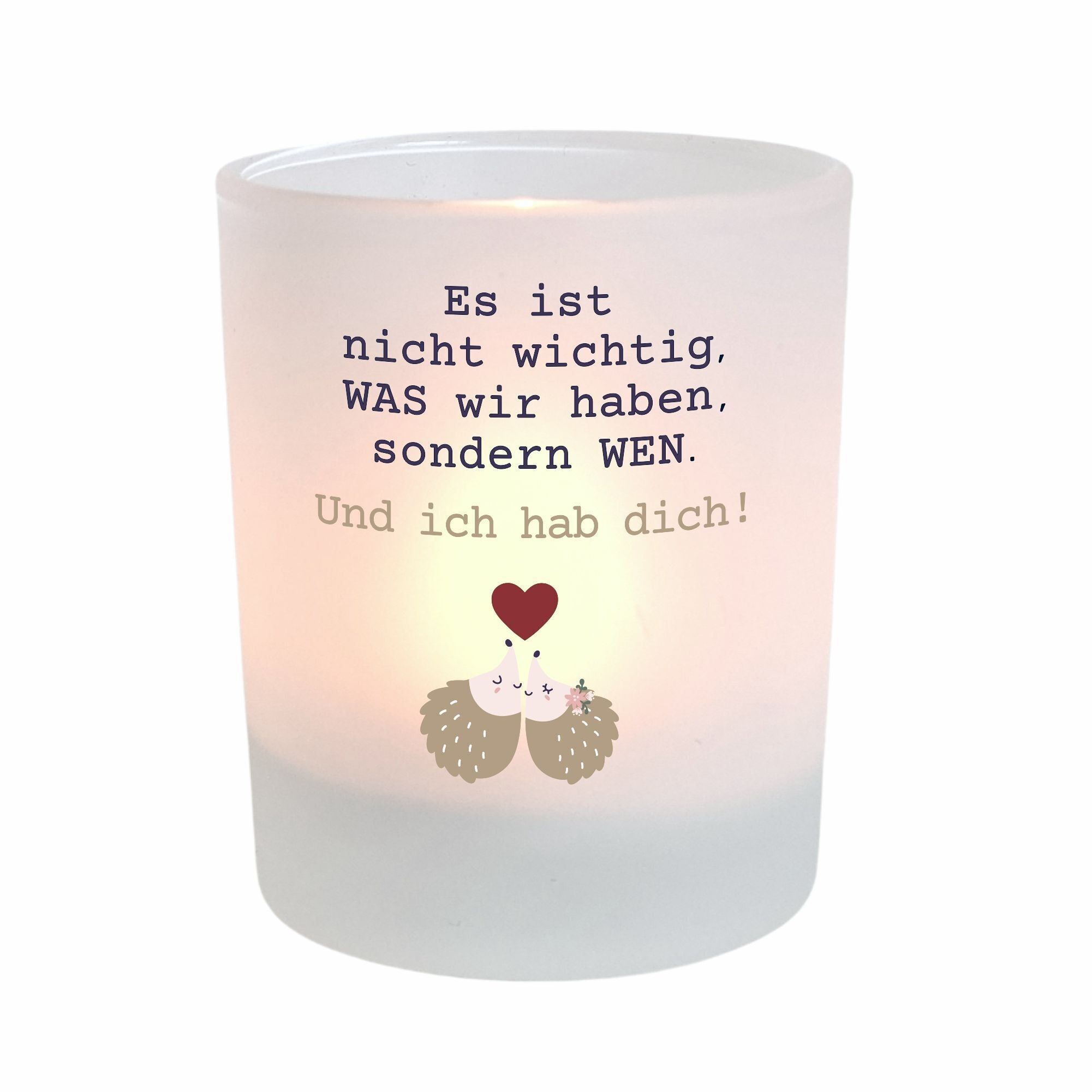 Windlicht Glas Lieblingsmensch mit Spruch I Teelichthalter Kerzenständer I Deko I Geschenk Geburtstag