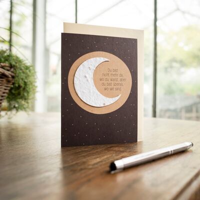 Greeting card - "You are no longer there" - crescent