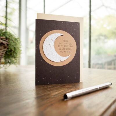 Greeting card - "You are no longer there" - crescent