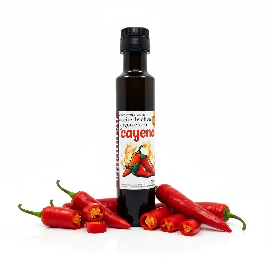Villaolivo - Condimento a base de aceite de oliva virgen extra con Cayena 250ml