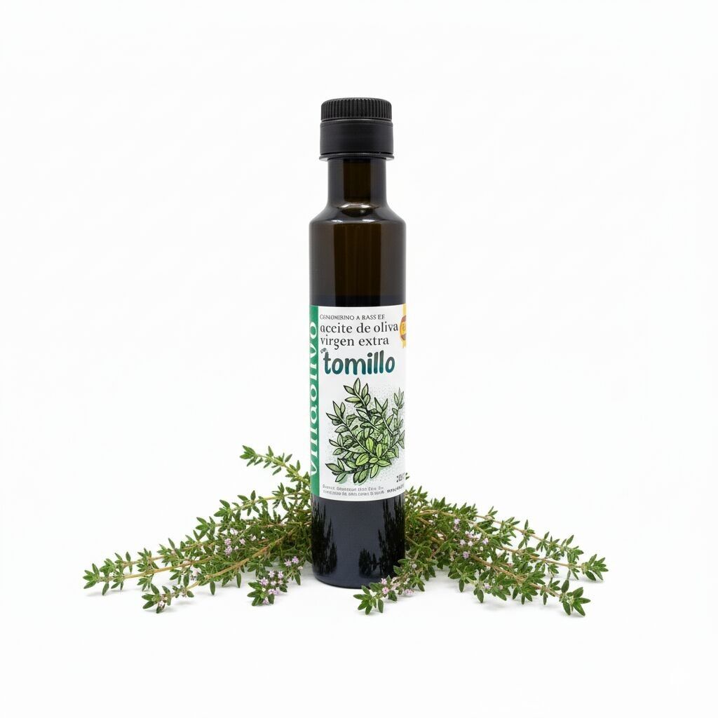 Villaolivo - Condimento a base de aceite de oliva virgen extra con Tomillo 250ml