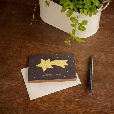 Greeting card - Make a wish - Falling star