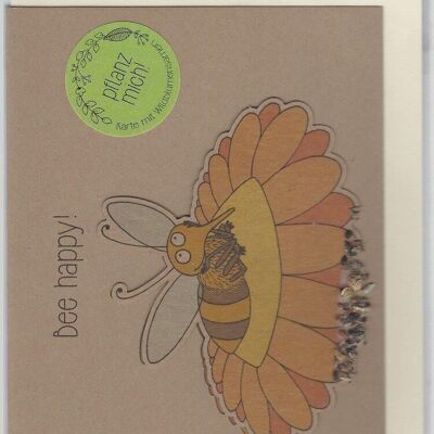 Seed plug card - Bee happy