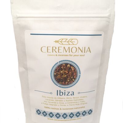 INCIENSO IBIZA 100g MEZCLA DE RESINAS E INCIENSOS AROMA CÁLIDO Y AVAINILLADO