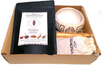 CACAO CEREMONIAL ORIGIN CACAO BOX, Coffret cadeau Origin Cocoa, Graines de cacao, Palo Santo et Maya Bol. 2