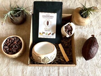CACAO CEREMONIAL CHAI CACAO BOX, Chai Cacao Gift Box, Cocoa Seeds, Palo Santo et Maya Bol. 1