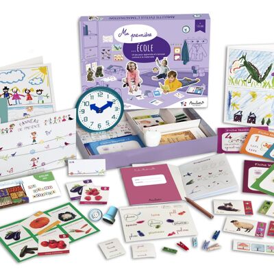 Meine erste Schule – pädagogisches Nachahmungsspiel, hergestellt in Frankreich – Inspiration von Montessori und Freinet