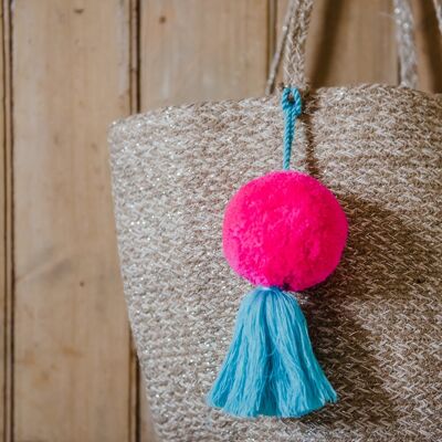 JUMBO FLUO ROSA POM POM TASSEL SWAG