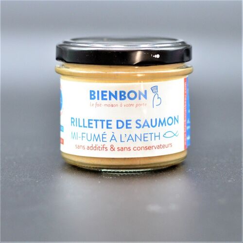 Semi-smoked salmon rillette with dill