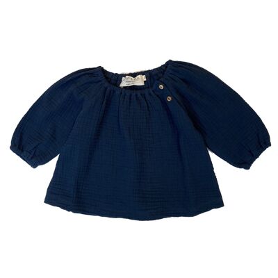 Top navy lange mouw