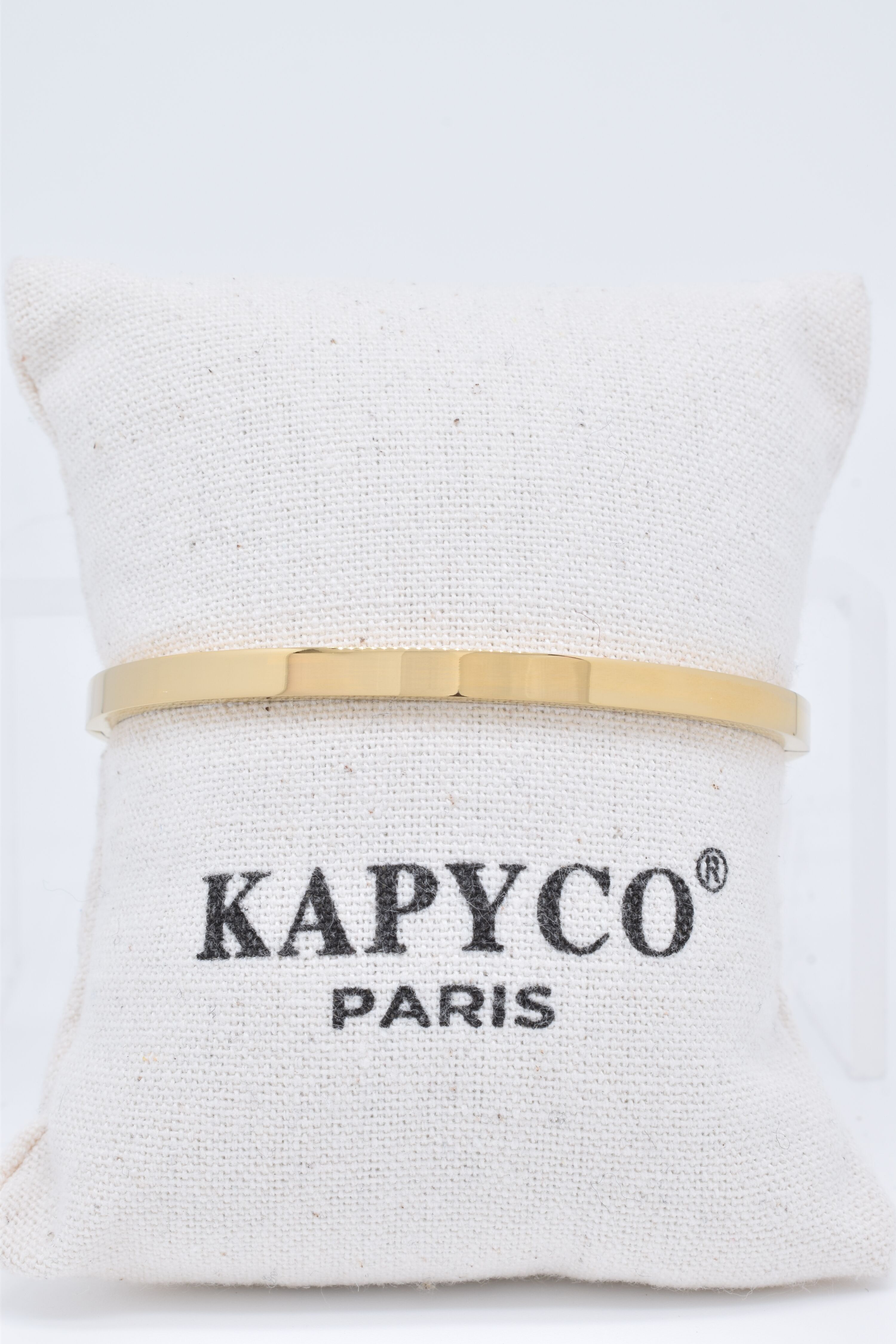 Gold steel bangle bracelet - BR110140