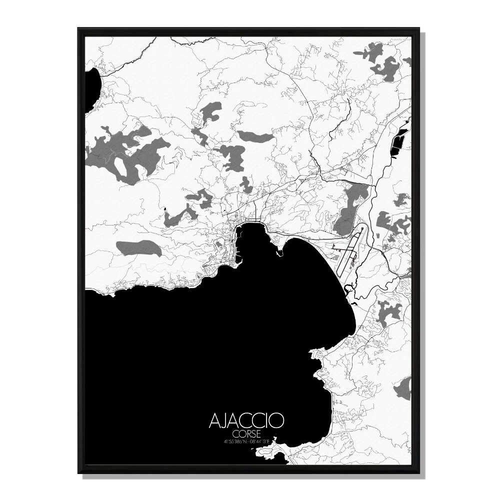 Poster Mappa della città di Ajaccio Mappa della città 40x50 cm