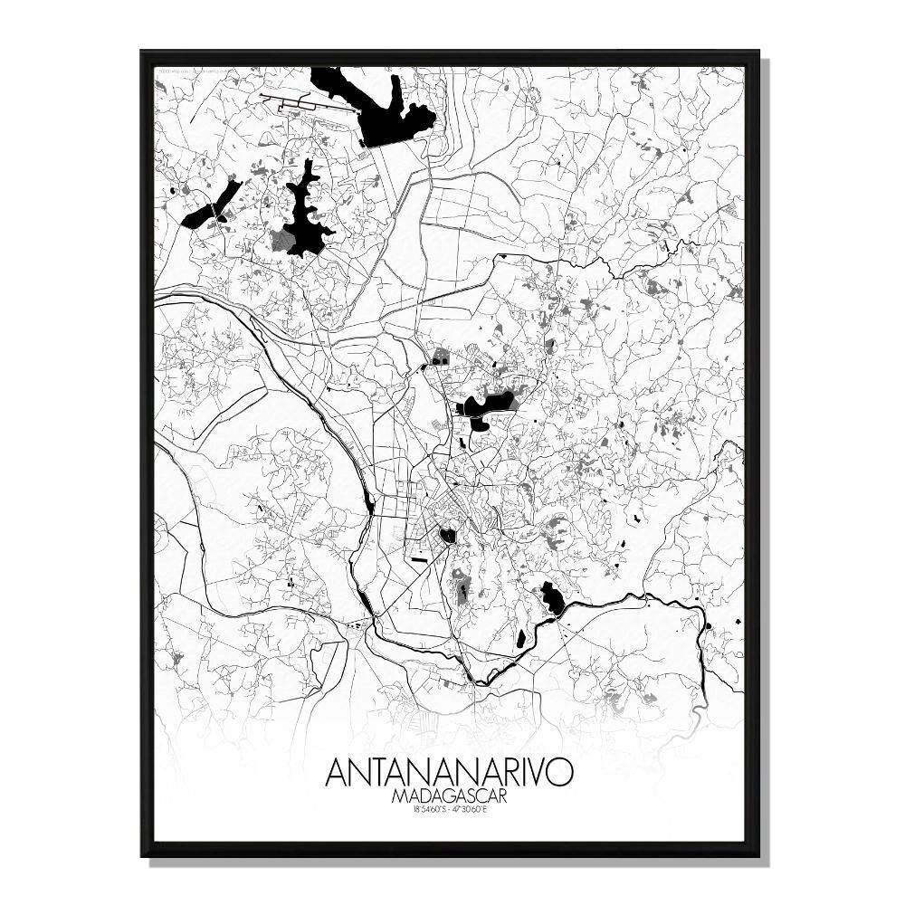 Poster Mappa della città di Antananarivo Mappa della città 40x50 cm