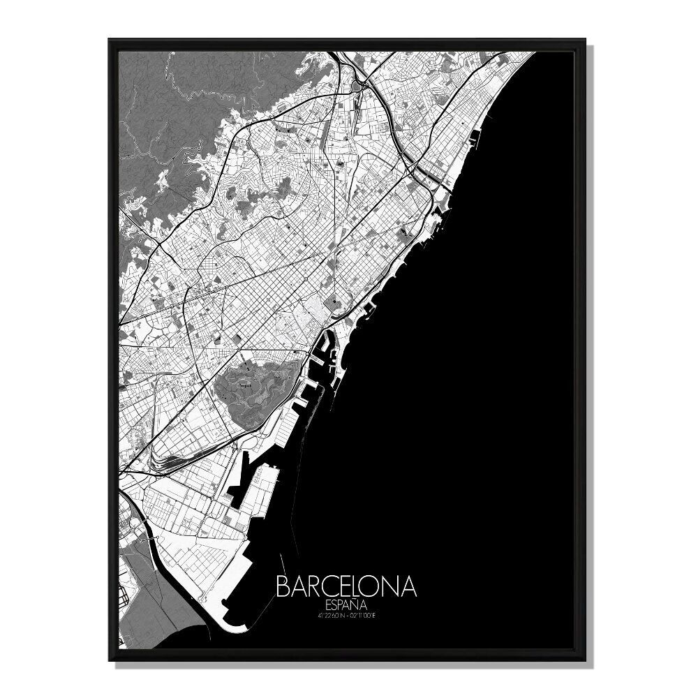 Poster Mappa della città di Barcellona Mappa della città 40x50 cm