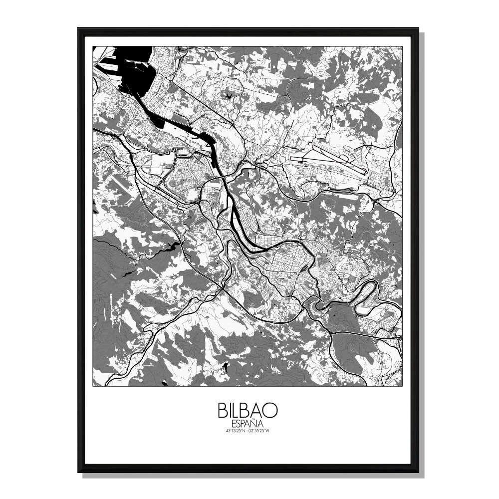 Poster Mappa della città di Bilbao Mappa della città 40x50 cm