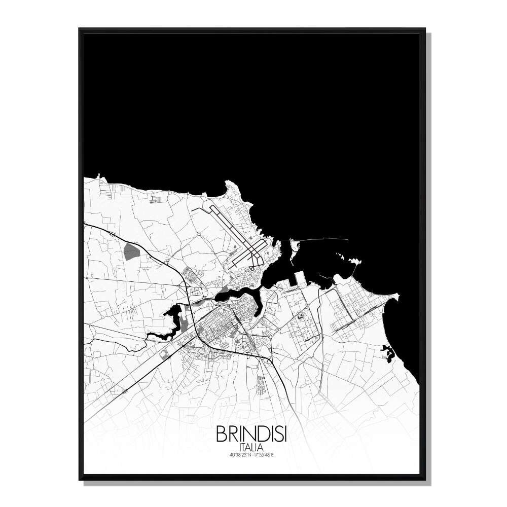 Poster Mappa della città di Brindisi Mappa della città 40x50cm