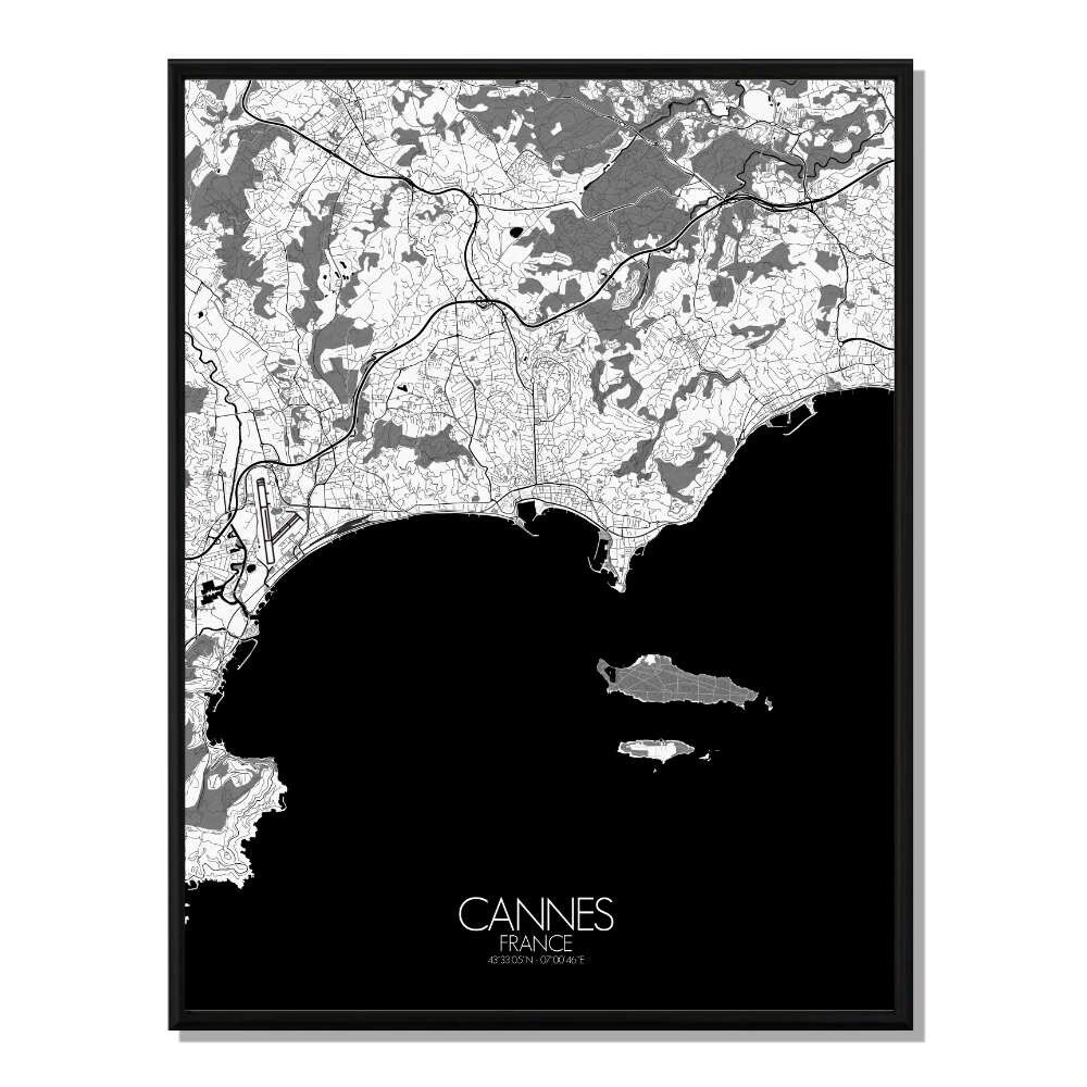 Poster Mappa della città di Cannes Mappa della città 40x50 cm