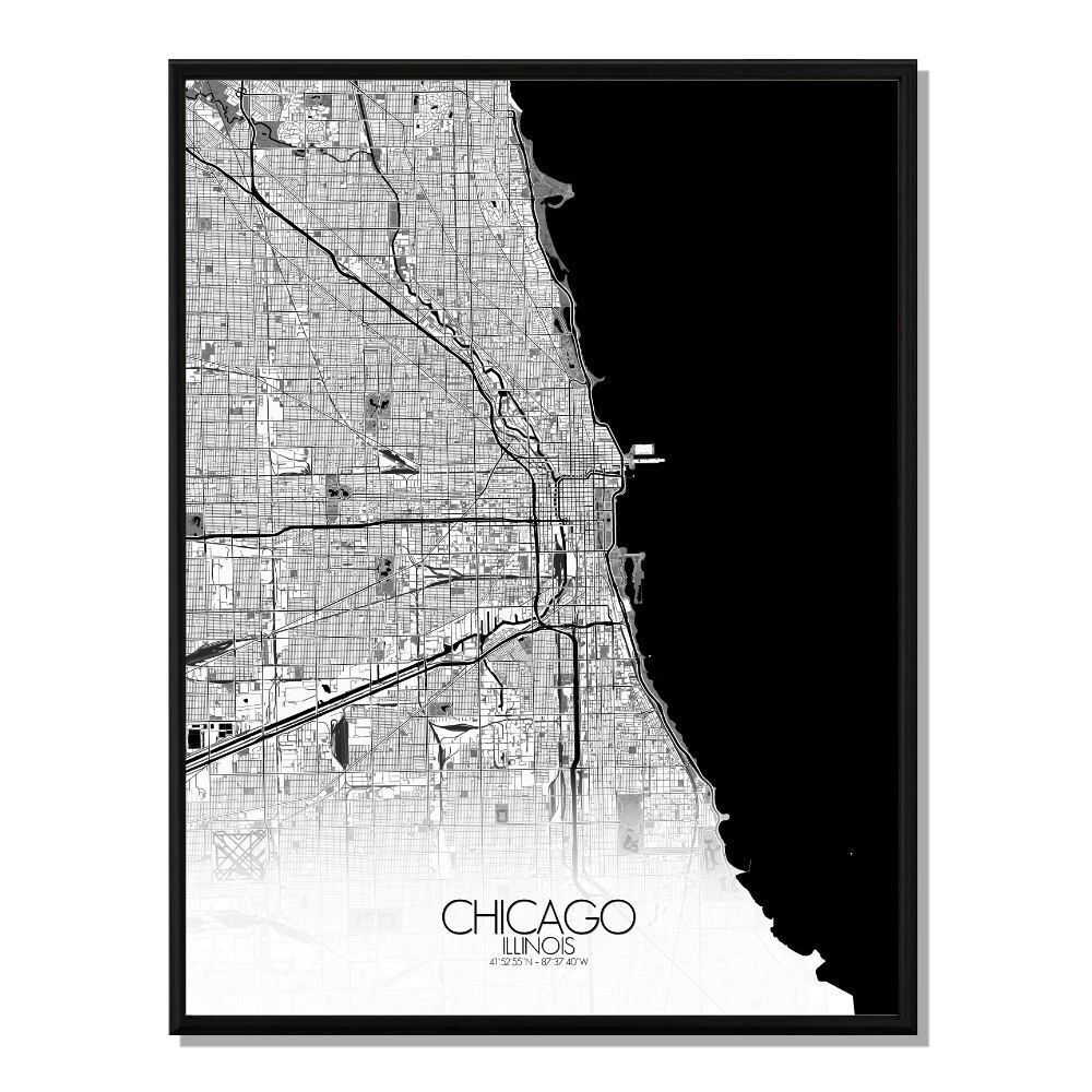 Poster Mappa della città di Chicago Mappa della città 40x50 cm