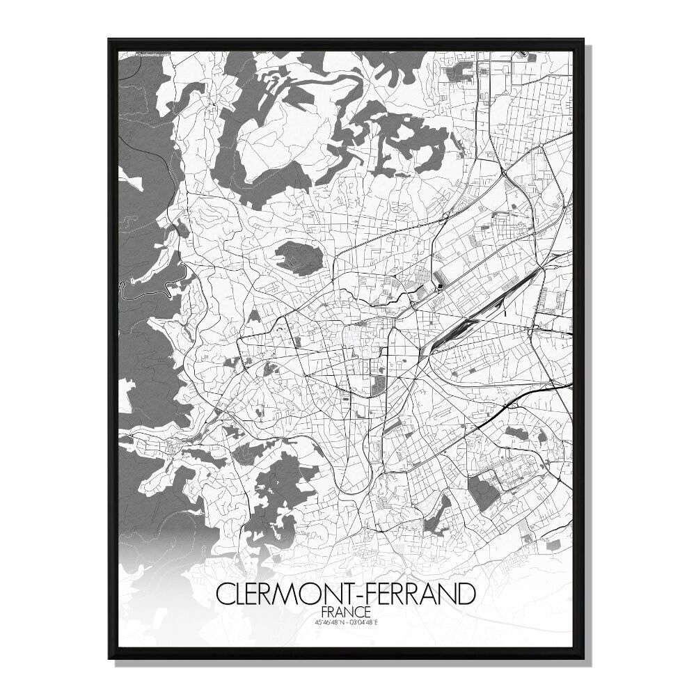 Poster Clermont Mappa della città Mappa della città 40x50 cm
