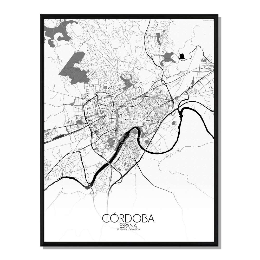 Poster Mappa della città di Cordoba Mappa della città 40x50 cm