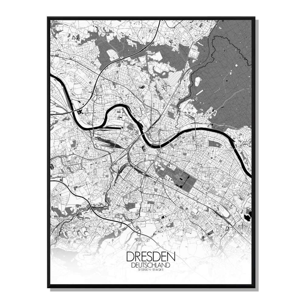 Poster Mappa della città di Dresda Mappa della città 40x50 cm