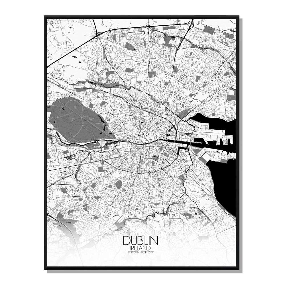 Poster Mappa della città di Dublino Mappa della città 40x50 cm