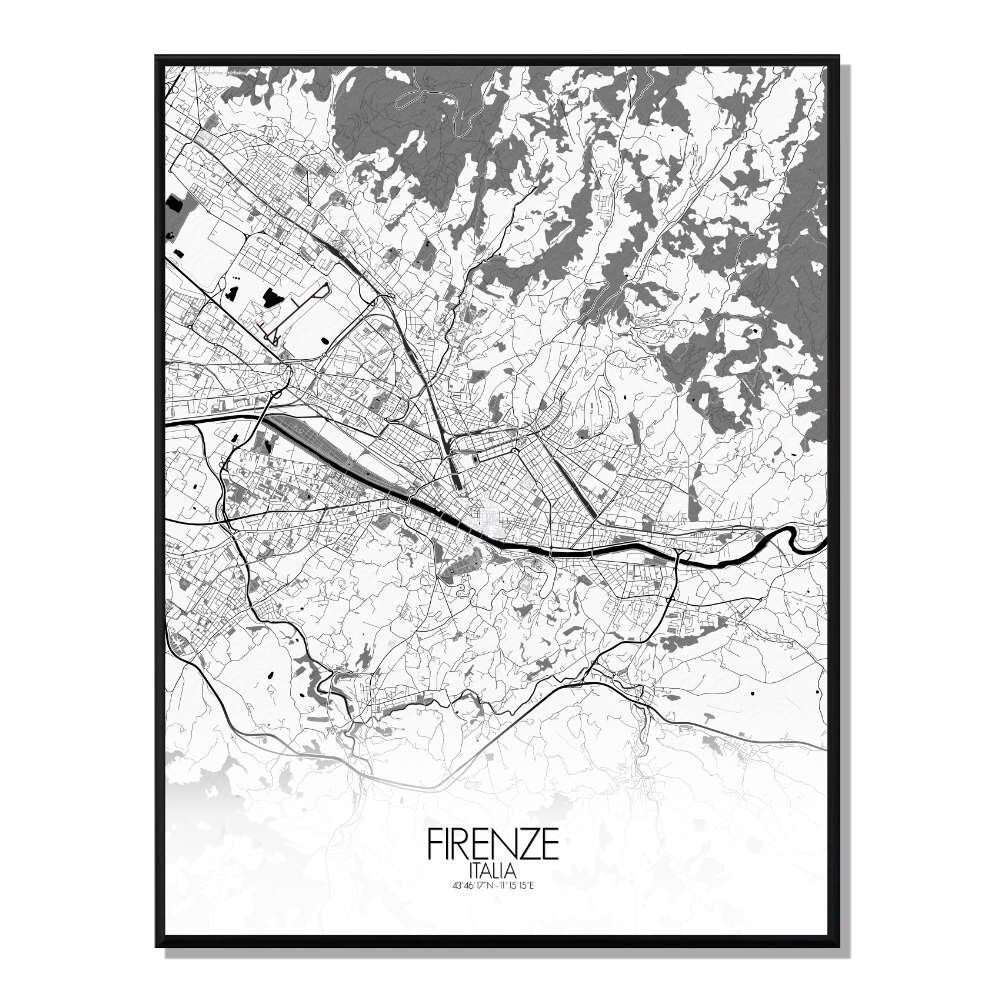 Póster Mapa de la ciudad de Florencia Mapa de la ciudad 40x50cm