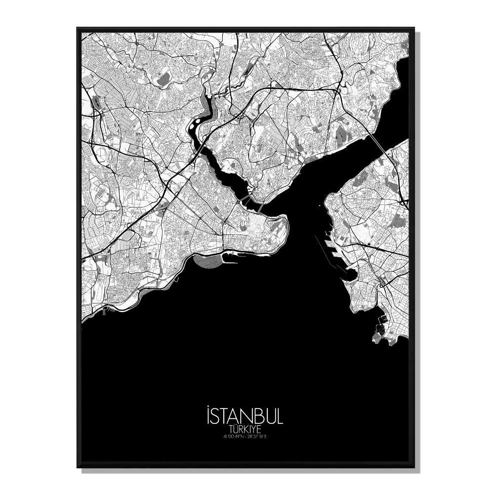 Póster Mapa de la ciudad de Estambul Mapa de la ciudad 40x50cm
