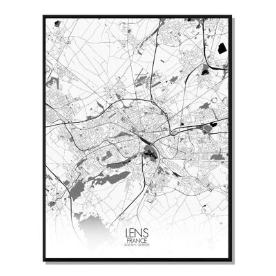 Póster Lens Map Ciudad Mapa de la ciudad 40x50cm