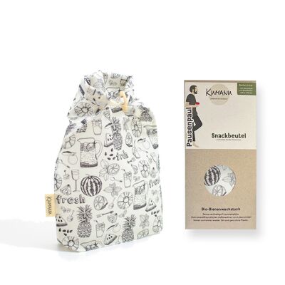Beeswax bag medium with closure | 28x22cm | fresh | made of beeswax cloth | PAUSENPAUL