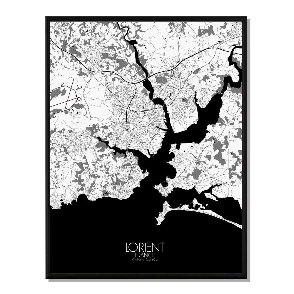 Póster Mapa de la ciudad de Lorient Mapa de la ciudad 40x50cm