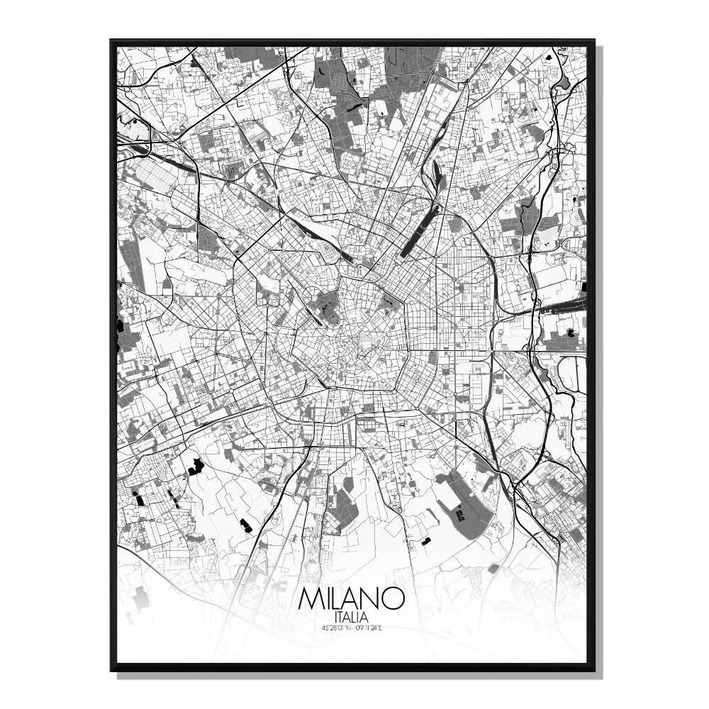 Póster Mapa de la ciudad de Milán Mapa de la ciudad 40x50cm