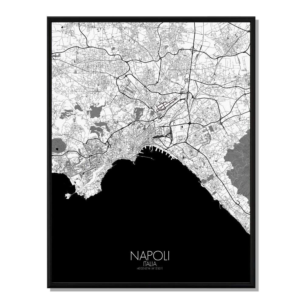 Póster Mapa de la ciudad de Nápoles Mapa de la ciudad 40x50cm