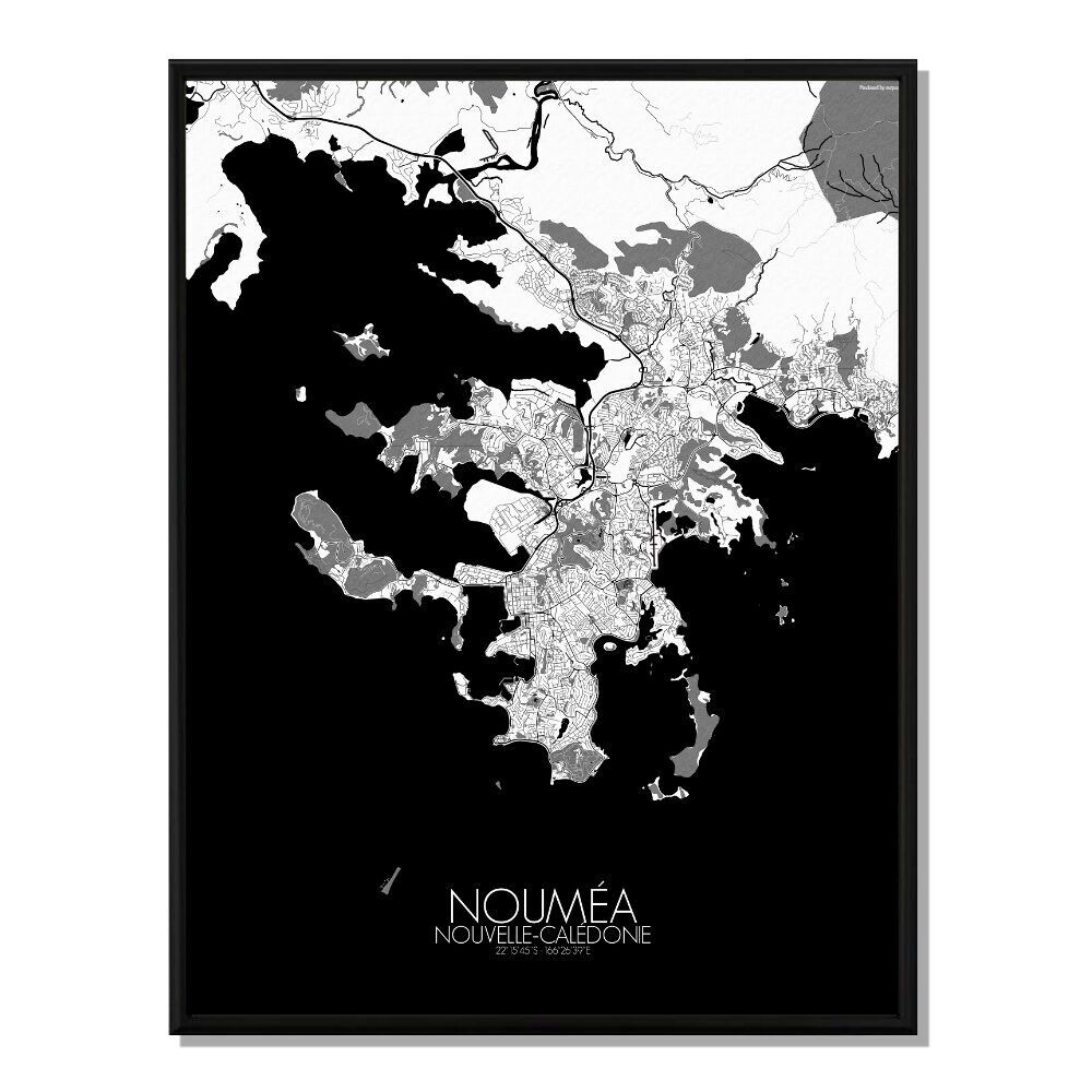Póster Mapa de Nouméa Mapa de la ciudad 40x50cm