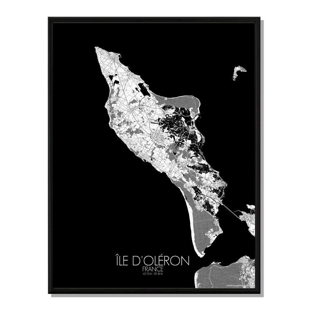 Poster Mappa della città di Oléron Mappa della città 40x50 cm